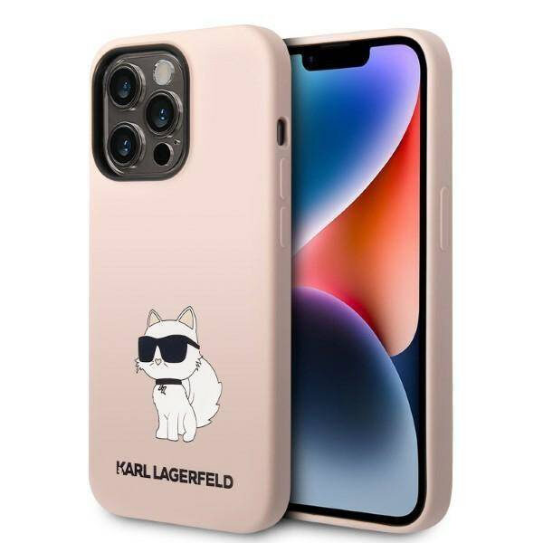 Dėklas IPHONE 14 PRO Karl Lagerfeld Hardcase Silicone Choupette (KLHCP14LSNCHBCP)