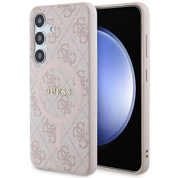 Dėklas SAMSUNG GALAXY S24 Guess Hardcase 4G Collection Leather Metal Logo MagSafe (GUHMS24SG4GFRP)