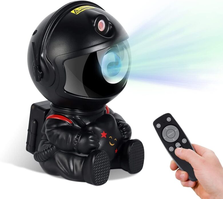 LED 3D galaktikų ir žvaigždžių projektorius  Mini Astronaut, juodas