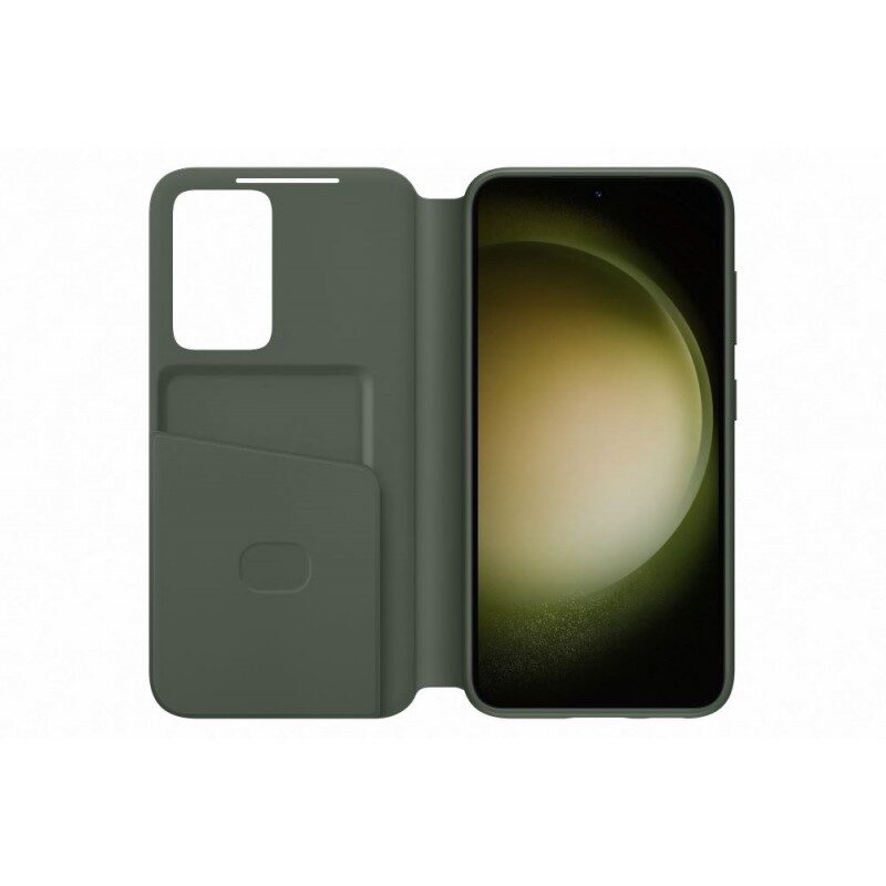 Originalus dėklas Samsung Galaxy S23 Smart View Wallet Case Khaki