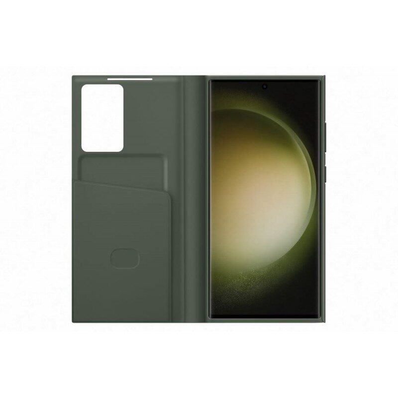 Originalus dėklas Samsung Galaxy S23 Ultra Smart View Wallet Case Khaki