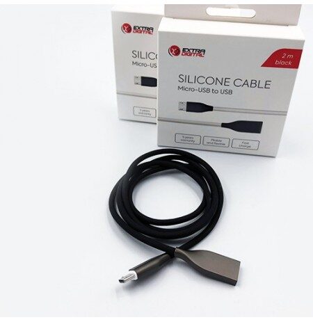 Silikoninis kabelis USB-Micro USB 