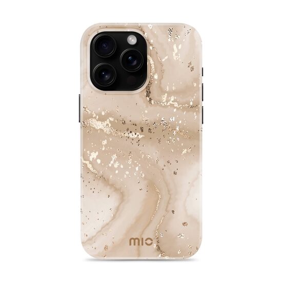 Dėklas MIO Gold Marble Magsafe iPhone 16 Pro Max + MIO dirželis DOVANA