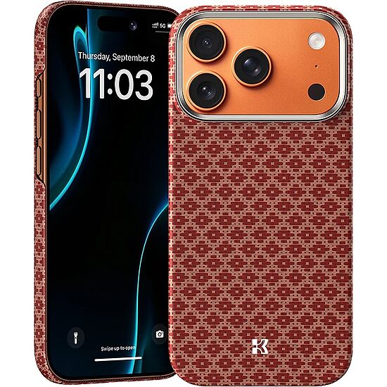 Nugarėlė iPhone 17 Pro Max Benks Magnetic Armor Air Armor Grid Kevlar Case Metal Frame 600D morkinė