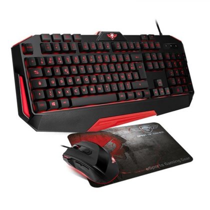 Spirit Of Gamer Gaming Pack 3 in 1 Keyboard + Mouse + Pad Black