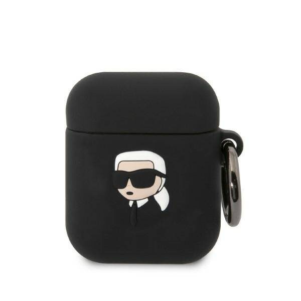 Dėklas APPLE AIRPODS Karl Lagerfeld Silicone Karl Head 3D black