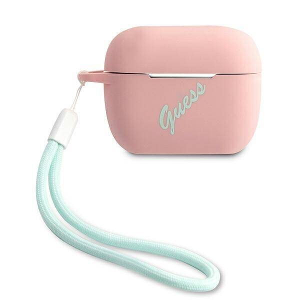 Dėklas APPLE AIRPODS PRO Guess Silicone Vintage (GUACAPLSVSPG) pink