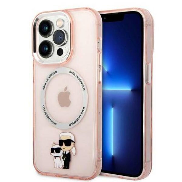 Dėklas IPHONE 14 PRO Karl Lagerfeld kietas dėklas IML NFT Karl&Choupette Magsafe (pažeista pakuotė)